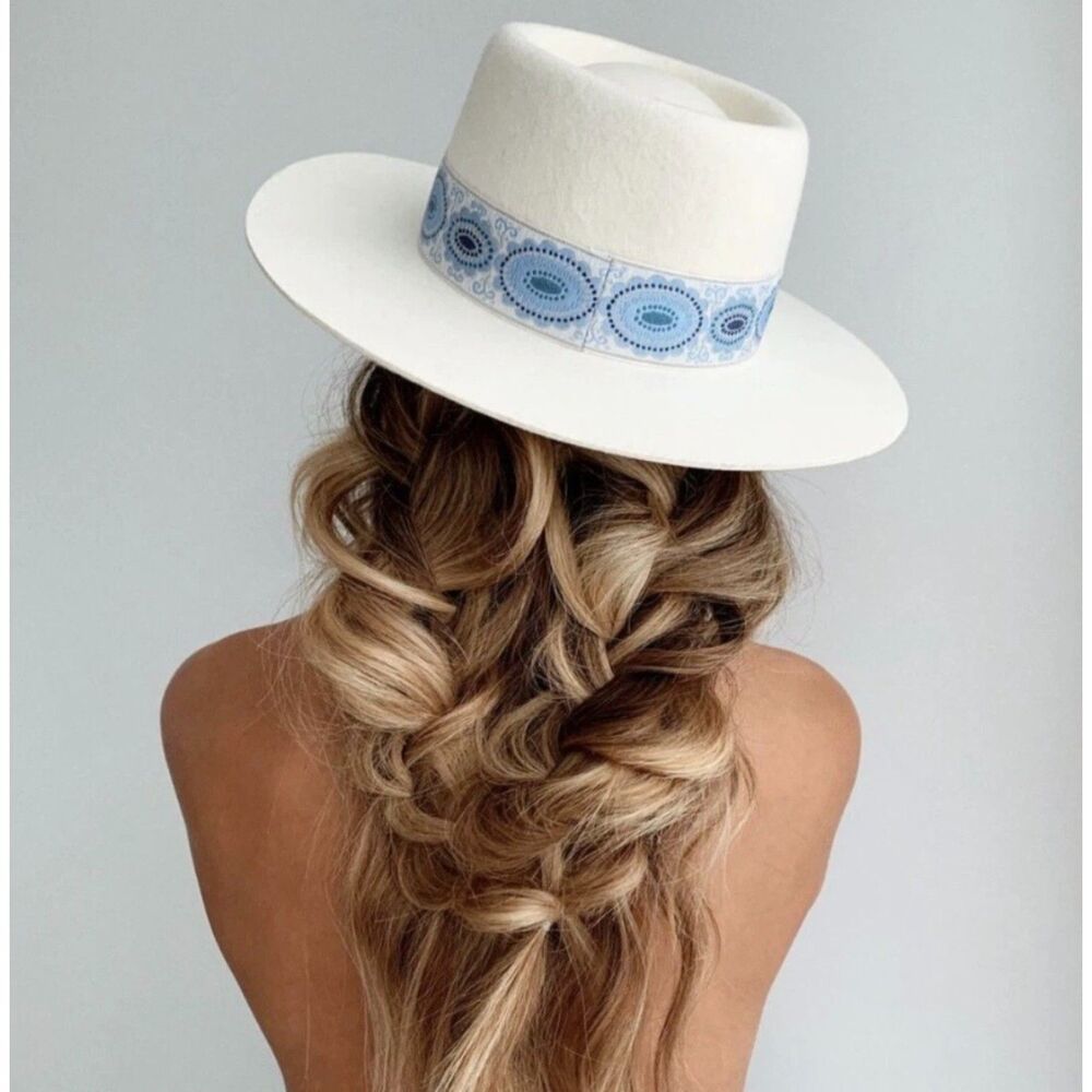 Lack of Color- Azure Lolita Boater Hat Size medium